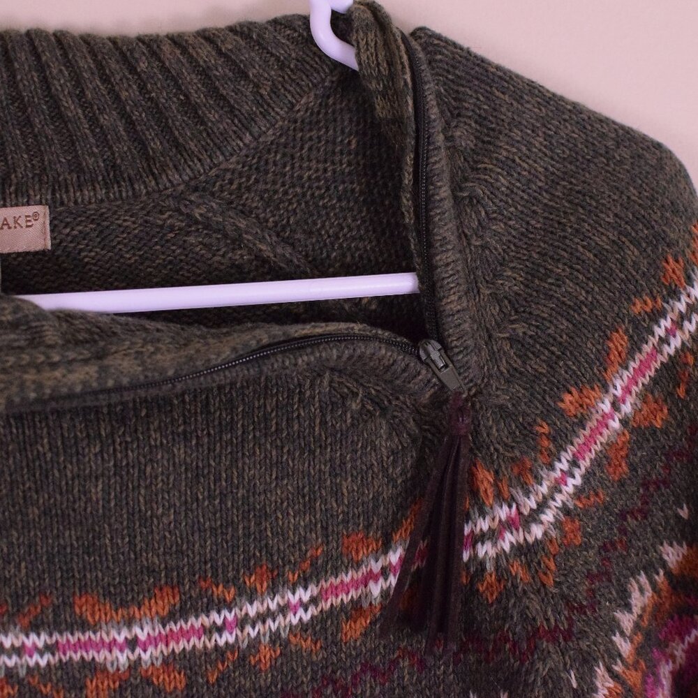 Mountain Lake Cotton Chunky Warm Thick Fall Cozy Sweater Cabincore Cottage - M - Picture 9 of 13